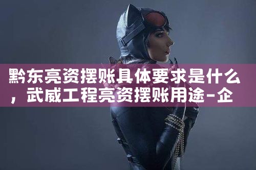黔东亮资摆账具体要求是什么