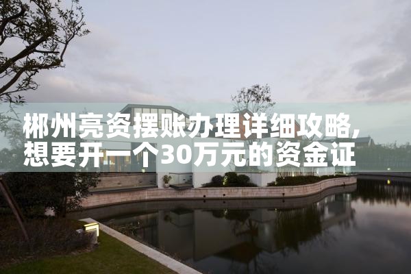 郴州亮资摆账办理详细攻略