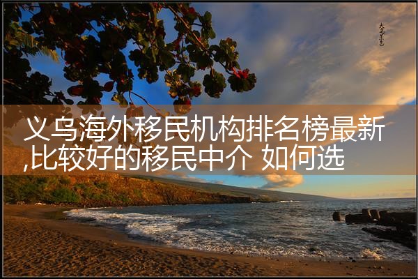 义乌海外移民机构排名榜最新