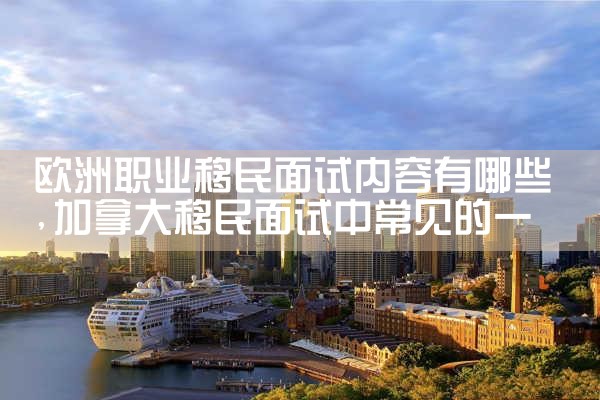 欧洲职业移民面试内容有哪些