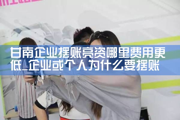 甘南企业摆账亮资哪里费用更低