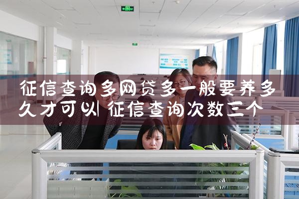 征信查询多网贷多一般要养多久才可以|养征信|债务重组